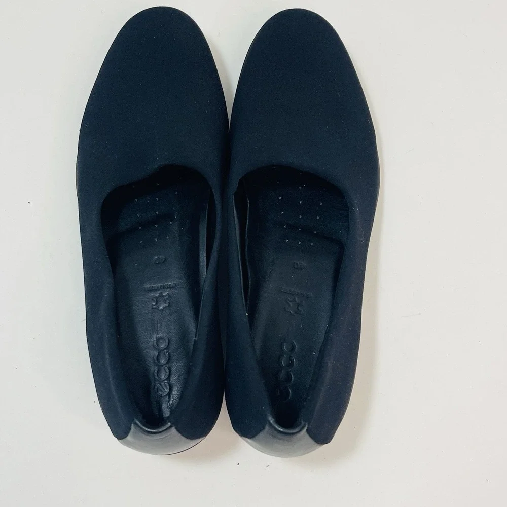 ECCO Felicia Wedge Shoes EU40 Sz 9-9.5 Black Stretch Slip On Comfort Casual Chic